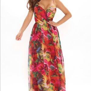 Flower sexy maxi dress
